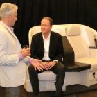 Air New Zealand chief executive Rob Fyfe (left) explains Air New Zealand's new premium economy...