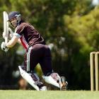 Albion batsman PJ Cairns sets off for a quick single during a one-day match against Carisbrook...