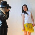Aliana McDaniel, co-director of Ali McD Aart model agency, photographs  model hopeful Hayley...