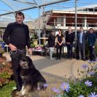 Allan Dippie (left), managing director of Nichol's Garden Group, with dog Ben outside the...