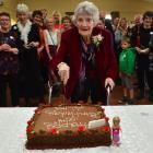 Alma Ralston celebrates her 100th birthday at the Parklands Event Centre in Mosgiel yesterday. ...