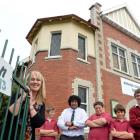 Amana Christian School principal Liz Bishop with pupils (from left) Harry Granger (12), Tim...