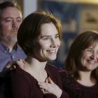 Amanda Knox talks to the press surrounded by family outside her mother's home in Seattle,...