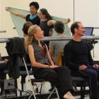Amanda McKerrow and John Gardner rehearse RNZB dancers Arata Miyagawa and Madeline Graham ...