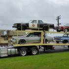 American cars made their exit from Tapanui yesterday as film crew rushed about town clearing out...