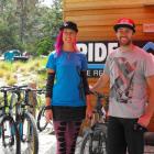 Americanmountain bike coach Kat Sweetwith Corrie Mullin, of Queenstown's DTR Industries,  at the...