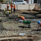 An archaeological team works on the Barningham Building site at the rear of the University of...