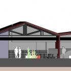 An architect's impression of a proposed building  to be built for the Mackenzie District Council...