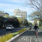 An artist's impression of a possible cycle lane on Dunedin's southbound one-way system. Image...