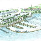 An artist's impression of the planned Frankton Marina. Image supplied.