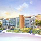 An artist's impression of the view from Birch St of the Otago Regional Council's new office block...