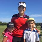 Anahera Koni and her brother Kairangi, of Dunedin, meet their hero, women’s world No 1 Lydia Ko,...