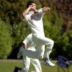 England bowler James Anderson in action. Photo by Peter McIntosh.