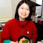 Andrea Mei-Wen Wang with a dish of yu-bin. Photo by Charmian Smith.