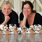 Angela Howell (left) and Nickee Blucher with their sushi and gingerbread men bound for Dunedin...