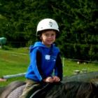 Angus Beaton (4)  rides a horse  at the Arrowtown Preschool last November. Photo by Annie Cafe.