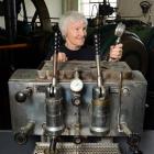 Ann Barsby with what could be Dunedin’s first espresso machine. Photo by Gerard O'Brien.