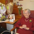 Anne Dickinson celebrates her 100th birthday at Wanaka's Elmslie House rest-home yesterday. Photo...