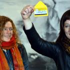 Aotearoa Digital Artists symposium project manager Vicki Smith (left), of Hari Hari, and digital...