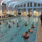 Aqua aerobics instructor Sharon Teavae leads a class at the Otago Therapeutic Pool on Thursday....