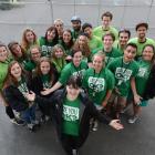 Are You OK? manager Laura Harris (centre, front) and the Are You OK? team prepare to help at the...