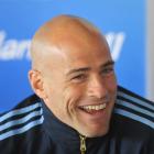 Argentina captain Felipe Contepomi has a chuckle during a press conference in Dunedin yesterday....