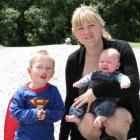 Arrowtown resident Mia Bennie with sons Flynn (3, left) and Patrick (12 weeks). Photo by Tracey...