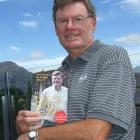 Arrowtown writer John Lapsley with his third book before its launch yesterday. Photo by Christina...