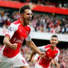 Arsenal's Aaron Ramsey celebrates after scoring against Crystal Palace. REUTERS/Stefan Wermuth