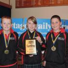 Ashburton Borough School 1 team members (from left) Ben Nordquist (10), Leah Ford (10) and Harry...