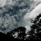 Ashes  and smoke billow through the clouds after the eruption of the Puyehue-Cordon Caulle...