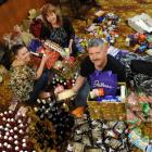 Assembling Christmas hampers for redundant Hillside workers are (from left) Simone Hourigan,...