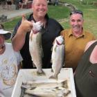At the Lake Hawea fishing competition on Saturday (from left) Paul Cunningham, of Hawea Flat,...