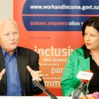 Auckland Chamber Chief Executive, Michael Barnett speaks as Minister of Social Development and...