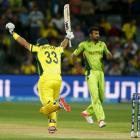 Australia's Shane Watson celebrates as he scores the winning run against Pakistan. REUTERS/David...