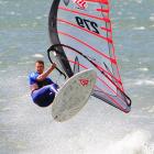 Australian and New Zealand slalom windsurfing champion Gareth Wood in action on Otago Harbour...