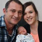 Australian couple Tony Pullman and Heidi Knight with baby Riley at Dunedin Hospital's neonatal...