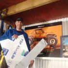 Automotive engineer Steve Rumore, of Lake Hawea, displays the plastic material he will use to...