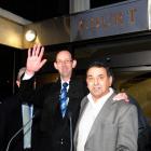 Bain with supporter Joe Karam in this file photo.