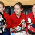 Balmacewen Intermediate pupils Annabelle Ritchie (12), Lucy Cathro (11) and Holly Armstrong (11)...