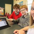Balmacewen year 7 pupils (from front) Elena Robertson (12), Henry Eden-Mann (11) and Dmitri...