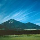 Bandai-san volcano rises to 1800m.