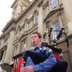 Banned bagpiper Simon McLean has won a partial reprieve from the Dunedin City Council. Photo by...