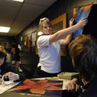 Bayfield High School pupils (from left) Lani Hollamby (14), Jessie Weeda (15) and Joseph Dodds ...