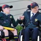 Bayfield High School pupils Timmy (left) and Callum Flett, proudly show off the caps given to...
