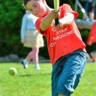 Beau Campbell (11), of Dunedin, strikes out during a game of cricket at the Otago Down Syndrome...