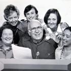 Beauty and the Beast host Selwyn Toogood and his beauties, clockwise from left, Jean McLean,...