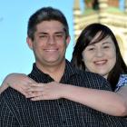 Becky Lieshout and Dan Faulknor relaxing yesterday after Tuesday night's surprise wedding...