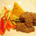 Beef rendang with yellow rice is a dish for special occasion. Photos by Craig Baxter.