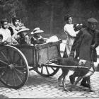Belgian refugees leaving Brussels on the approach of the Germans. A Belgian dog, which possesses...